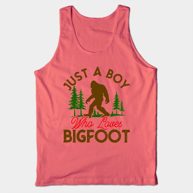 Boy Who Loves Bigfoot Tank Top by machmigo